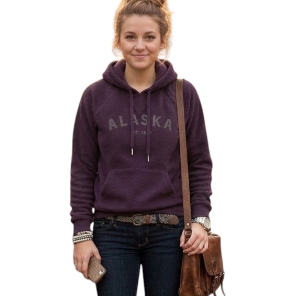 TechStyles Alaska Hoodie Women Small Purple Fleece Pullover